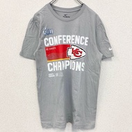 Used Nike short-sleeved print T-shirt, NFL American football team Kansas City Chiefs, gray, size sma