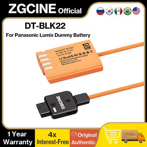 ZGCINE D-Tap to DMW-BLK22 Dummy Battery Cable 23.6'' for Panasonic LUMIX S5II S5IIX S5 GH6 G9II GH5I