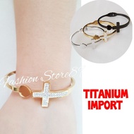 Ready Titanium Cross Bangle Bracelet Spiritual Bangle Bracelet Titanium fashion Cross Bracelet bests