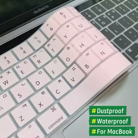 Korean language keyboard skin for Macbook air/pro M4/M3/M2/M1 US key silicone keyboard protector cov