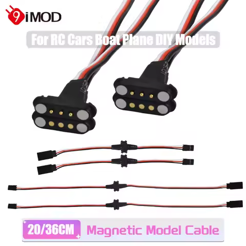 9IMOD 20CM 36CM Magnetic Model Cable Magnetic Suction line Simulation Plastic Snap-on Cable For RC C