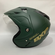 Helm GL Hijau Army Doff polos solid 1 kaca - bukan KYT INK GM NHK ZEUS MDS JPX JP