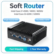 Soft-router mini PC  i7-4500U/4600U/4650U or i5-6200U/6300U/8250U processors  single DDR3 memory mod
