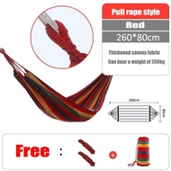 Sleeping Camping  Hammock  Outdoor Canvas Travel Swing Bed Storage Fabric  Striped Chair  260*80