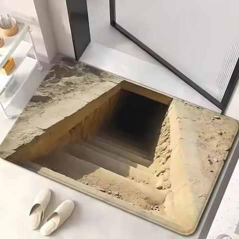 VIKAMA 3D Optical Illusion Swirl Rug, Washable Floor Mat, Ideal For Entryways, Kitchens, Living Room