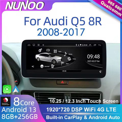 Qualcomm 680 Car Carplay Radio For Audi Q5 8R 2008-2017 Android Smart System GPS Automotive Multimed