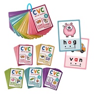 130 Words Montessori CVC Words Flash cards Short Vowel Reading Letters Sorting Spelling Word English