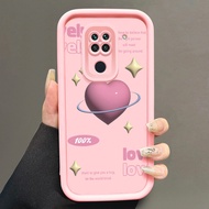 Casing hp for Xiaomi Redmi Note 9 4G 10X Case Heart Planet Motif 3D Silicone Case Cesing Anti-fall f