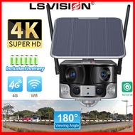 LS VISION 4K 8MP Dual Lens kamera suria 180 ° sokongan kamera Ultra-lebar CCTV 4X Zoom Digital tanpa