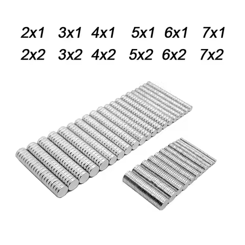 Super Powerful Round Magnet N35 2x1 2x2 3x2 5x1 5x2 6x2 7x1 7x2mm Neodymium Strong Magnetic Imanes N