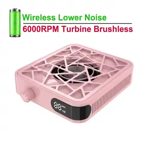 Mini Brushless Turbo Nail Dust Machine HD Display Adjustable Speed Portable Rechargeable Vacuum Clea