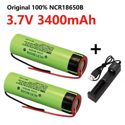 Original NCR18650B 3.7v 3400mAh 18650 Li-ion Rechargeable Battery suitable for flashlight battery+DI