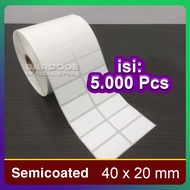 Barcode Label 40 x 20 - 40x20 mm - 40x20mm (2 Line) Semi-coated Sticker Paper