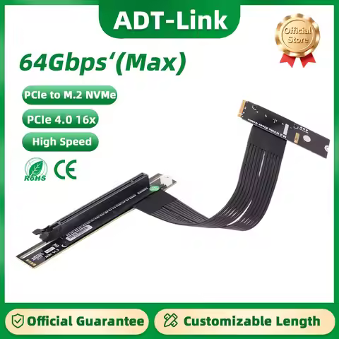 ADT-Link M43UH M.2 for NVMe Key M to PCI-E 4.0 x16 Graphics Card Extender M.2 Turn 90 Angle 16x M2 R