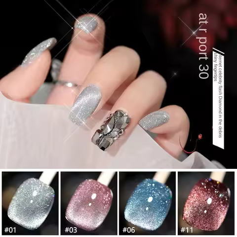 Annies 2025 New Nail Polish 12 Laser Masonry Cat Eye Nail Polish Soak off UV Gel Full Coverage Gel P