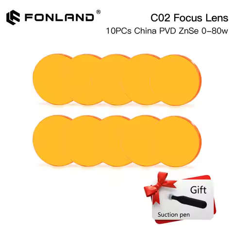 Fonland Focus Lens 3/5/10PCS USA CVD Focus Lens ZnSe DIA.20mm FL50.8/63.5 for 0-200W CO2 Laser Engra