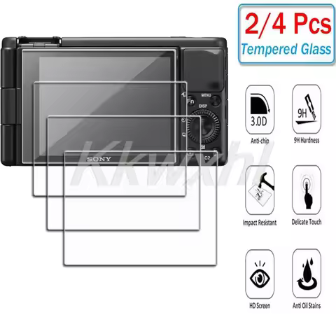 2-4PCS Tempered Glass For Sony ZV1/ZV-1 II ZV1II/ZV-1F ZV1F/ZV-E10 ZVE10 Vlog Camera Display Screen 