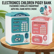 Children Piggy Bank Electronics Saving Box Coins Bank Notes Money Password Fingerprint ATM Bank