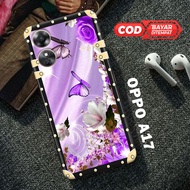 Softcase Glass Kaca OPPO A17 [R01] Logo Bunga - Casing HP - kesing HP OPPO A17 - Case HP OPPO A17 - Case OPPO A17 - Casing HP OPPO A17 - OPPO A17 - Sarung HP OPPO A17 - Custom Case - Casing OPPO A17 - Kesing - KINGS IDN