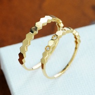 14K Gold Ring Honeycomb Couple Jewelry