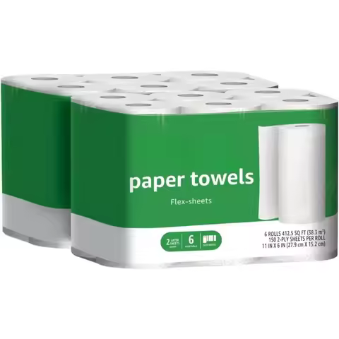 2-Ply Paper Towels, Flex-Sheets, 150 per Roll, 12 (2 of 6), White