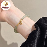 Viviann Original S925 Sterling Silver Gold-plated Bracelet Hetian Jade Festival High Ethnic Style Ba