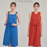 Weekend X Ob Design Casual Women Clothes Button Sleeveless Linen Midi Party Dress