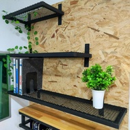 Expanded wallmount metal rack heavy metal / rak besi berjaring / rak buku / rak besi