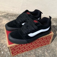 [ SEPATU PREMIUM ] - SEPATU VANS KNU SKOOL FULLBLACK HITAM POLOS SNEAKERS FOR MEN AND WOMEN WAFLE DT
