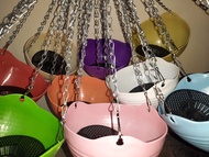 elegant big hanging plant pot (21x12cm) with metal chain (54cm)  Php55 only - pots for plants - paso