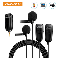 XIAOKOA ไมโครโฟนสายคล้องคอ UHF ไร้สายสำหรับ Vlogging Lapel ไมโครโฟนไร้สายสามารถชาร์จใหม่ได้400มิลลิแ
