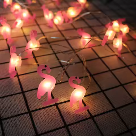 Battery Powered LED String Light 2M 20LEDs Fairy Pineapple Rainbow Flamingo Unicorn Star Shape LED G