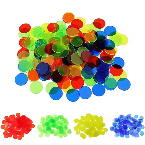 100/200PCS 19mm Round Count Chip Multicolor Poker Chips for Bingo Board Game Card Game Markers Count