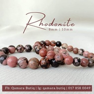 Gelang Kristal Rhodonite Black Stripes Qamara Butiq Crystal by Ummirai