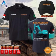 KOBELCO INDONESIAN EXCAVATOR HEAVY EQUIPMENT MEN'S COLLAR T-SHIRT CAN'T TIRED BUT CANNOT BE GIVEN (F