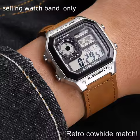 Casio leather watch strap For Casio leather watch strap AE-1200/1100/SGW-300/W218H series modified r