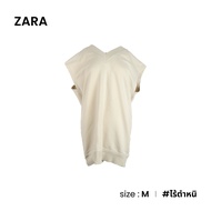 Zara เสื้อแขนกุดทรงOVERSIZE-สีขาว A027-6
