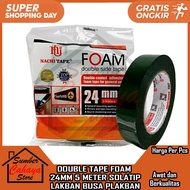 HIJAU DOUBLE TAPE FOAM 24 MM 5 METER 5M SOLATIP GREEN FOAM TAPE DOUBLE DOUBLE DOUBLE DOUBLE DOUBLE D
