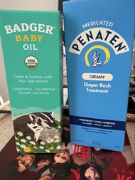Penaten pat pat cream及Badger baby oil