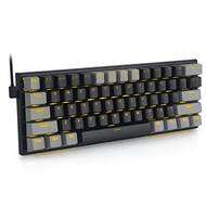 E-YOOSO 60% Mechanical Keyboard, 61 Key Ultra-Compact Gaming Keyboard Wired with Solid Yellow Backli