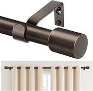 TONIAL Curtain Rods for Windows 66 to 120 Inches(5.5-10ft), bronze Adjustable Splicing 3/4 Curtain R