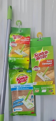 Scotch brite easy sweeper kit ไม้ม็อบดันฝุ่นสก๊อตไบร์ทรุ่น EASY SWEEPER