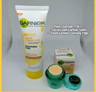 PAKET 2 IN 1 GARNIER - Garnier Light Complete Facial Foam dan Cream Garnier Complete Whitening Original