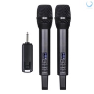 Ecswsg)Wireless Microphone System with Handheld Mic Professional Dynamic Microphones for Home Cinemas Karaoke Church Speech Wedding Party Singing Plug and Play Rechargeable Wireles