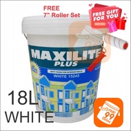 💥OFFER💥Dulux Maxilite Plus 18L 15245 White Paints Ceiling Dinding Cat Dalam Rumah Interior Wall ( FREE 7" ROLLER SET )