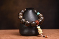 原創柬埔寨菩薩棋沉香手串 珠徑18MM 天然野生老料沉香 黑油脂
