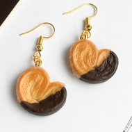 偏心版 巧克力蝴蝶酥 單支 耳環 源氏パイ palmier