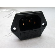 Fever hifi Pure Copper Plated Real Gold AC Power Socket 10A250V with Fuse Tail Input Socket