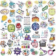 Hotop 48 Pcs Science Iron on Patches Cute Cartoon Physics Biology Chemistry Laboratory Patch Sew on 