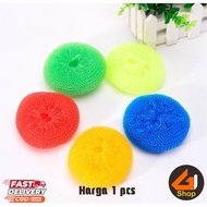 Sponge Foam Dishwashing Sponge Donut Round Nylon Kitchen Utensils Scouring Pad